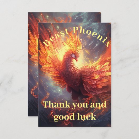 Carte De Remerciements phénix (Devant / Derrière)