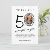 carte de remerciements photo 50e anniversaire (Debout devant)