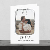 Carte De Remerciements Photo à la main de Coquette Bow Frame Mariage
