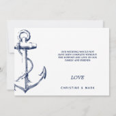 Carte De Remerciements Photo Ancre marine blanc (Dos)