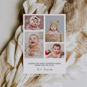 Carte de remerciements photo anniversaire