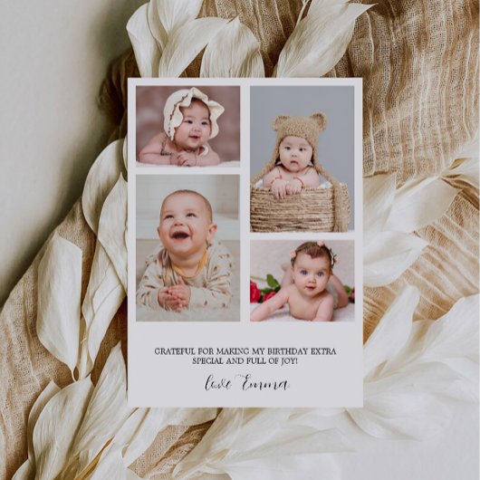 Carte de remerciements photo anniversaire