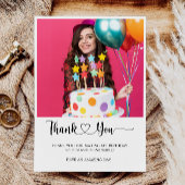 Carte de remerciements photo anniversaire