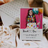 Carte de remerciements photo anniversaire