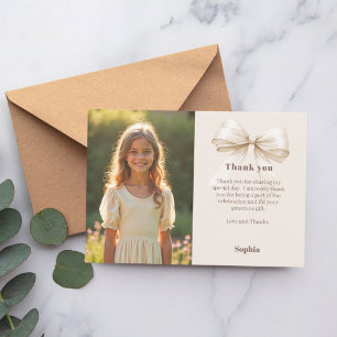 Carte De Remerciements Photo anniversaire arc beige