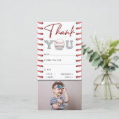 Carte De Remerciements Photo Anniversaire De Baseball (Debout devant)