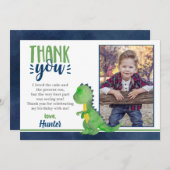 Carte de remerciements photo anniversaire de Dinos (Devant / Derrière)