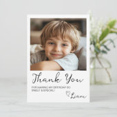 Carte de remerciements photo Anniversaire de enfan (Debout devant)