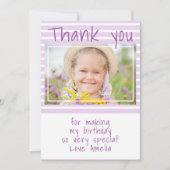 Carte de remerciements photo Anniversaire de rayur (Devant)