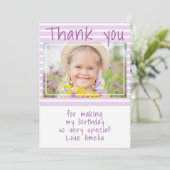 Carte de remerciements photo Anniversaire de rayur (Debout devant)