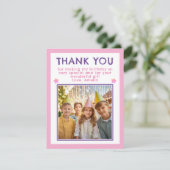 Carte De Remerciements Photo Anniversaire rose (Debout devant)