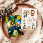 Carte De Remerciements Photo Appel à tous les fêtards Safari Anniversaire