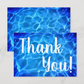 Carte De Remerciements Photo Aqua Blue Piscine (Devant / Derrière)