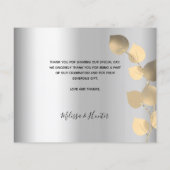 Carte de remerciements photo argent mariage budget (Dos)