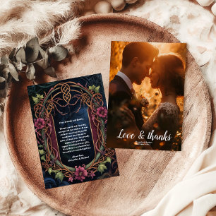 Carte De Remerciements Photo Art Nouveau Floral Gothique Halloween Mariag