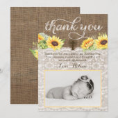 carte de remerciements photo avec Sunflowers Chris (Devant / Derrière)