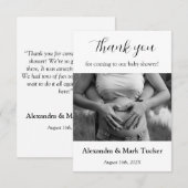 Carte De Remerciements Photo baby shower (Devant / Derrière)