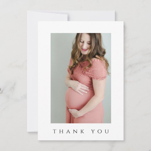 carte de remerciements photo baby shower (Devant)