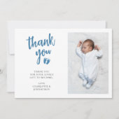Carte De Remerciements Photo Baby shower du garçon (Devant)