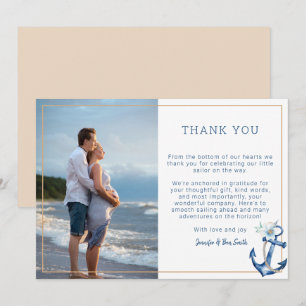 Carte de remerciements photo Baby shower nautique
