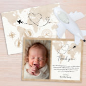 Carte de remerciements photo Baby shower Voyage