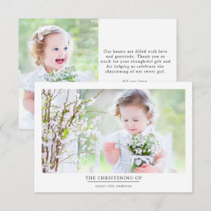 Carte De Remerciements Photo Baptême Christening