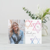 Carte de remerciements photo Bat mitzvah aquarelle (Debout devant)