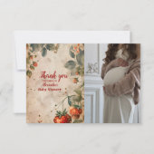 Carte De Remerciements Photo Bébé fraise Douche sucrée (Devant)