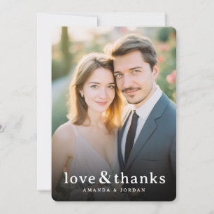 Carte De Remerciements Photo Beige Romantique