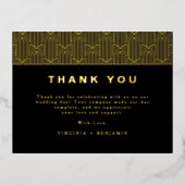 Carte de remerciements photo Black Modern Foil (Recto)