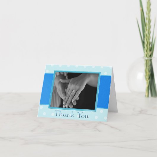 Carte de remerciements photo bleu (Devant)