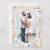 Carte de remerciements photo bleu - Baby shower de (Devant)