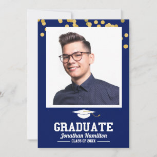 Carte de remerciements photo Blue Graduation