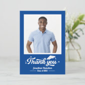 Carte de remerciements photo Blue Graduation (Debout devant)