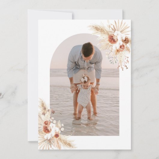 Carte de remerciements photo Boho Anniversaire Mer (Devant)