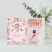 Carte De Remerciements Photo Boho Fairy First Girl's 1st Birthday (Debout devant)