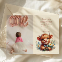 Photo Boho Holy Cow Highland Cow 1er anniversaire