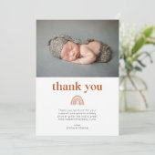 Carte de remerciements photo Boho Rainbow Baby sho (Debout devant)
