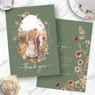 Carte de remerciements photo Boho Sage