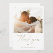 Carte de remerciements photo Boho Script Mariage m (Devant / Derrière)