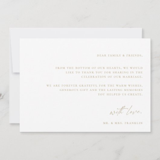 Carte de remerciements photo Boho Script Mariage m (Dos)