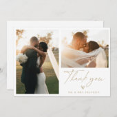 Carte de remerciements photo Boho Script Mariage m (Devant / Derrière)