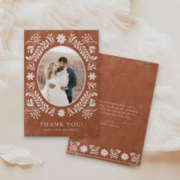 Carte de remerciements photo Boho Terracotta