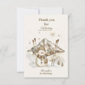 Carte De Remerciements Photo Boho Winter Onederland Anniversaire (Devant)