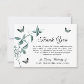 Carte De Remerciements Photo botanique du papillon funéraire (Devant)