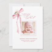 Carte de remerciements photo Bow rose pâle (Devant)