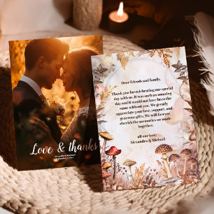 Carte De Remerciements Photo Champignon Mariage Forêt Enchantée