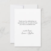 CARTE DE REMERCIEMENTS PHOTO CHIC SIMPLE (Dos)