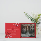 Carte De Remerciements Photo chinoise du Mariage Xie Xie Xie (Debout devant)