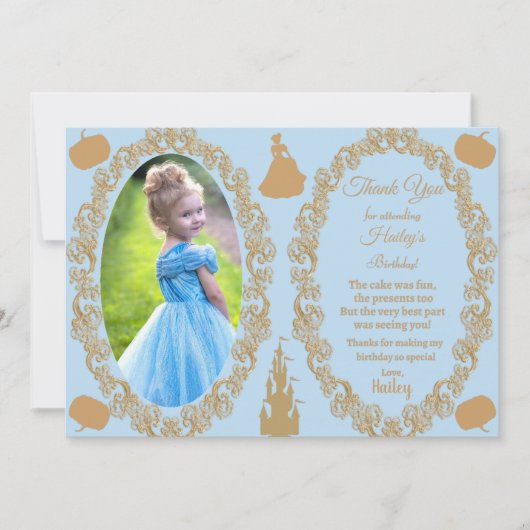 Carte de remerciements photo Cinderella (Devant)